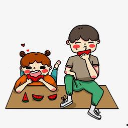 吃瓜群众插画素材,揭秘网络围观背后的趣味与思考